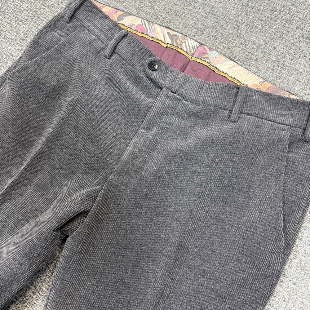 Meyer Corduroy Pants Mens 40x28 Gray Roma Stretch Dress Casual EU